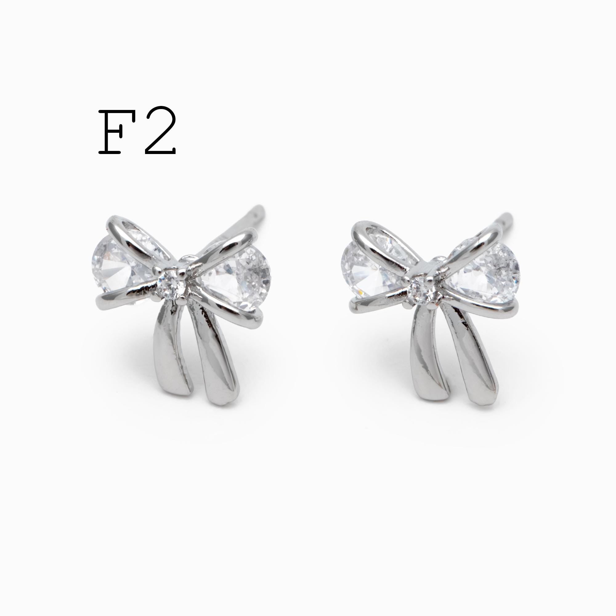 10pcs Gold/ Rhodium plated Brass Christmas Stud Earrings (GB-139)